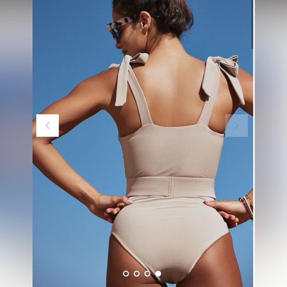 New! Beach Riot Sydney ribbed belted One-Piece Swimsuit 3350 - Picture 4 of 11